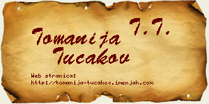 Tomanija Tucakov vizit kartica
